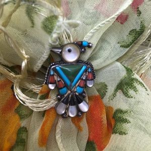 ring - tribal in multi stones and pearl